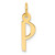 14K  Slanted Block Letter P Initial Charm