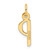 14K  Slanted Block Letter P Initial Charm