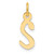 14K  Slanted Block Letter S Initial Charm