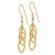 14k Two-tone Oval Beaded Dangle Earrings