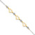 14K Two-tone Oval Link Diamond-cut Beads and 3-Hearts 9 inch Anklet Plus 1 inch Heart Dangle Extender
