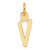 14K  Slanted Block Letter V Initial Charm