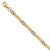 14K Two-tone Polished 3.5mm Fancy Twisted Bar Link 7.75 inch Bracelet