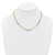14K Two-Tone Polished 4.8mm Fancy Oval Link and Double Strand Chain 17 inch Necklace Plus 2 inch Extender