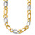 14k Two-Tone Polished 7.3mm Fancy Oval and Round Link 17.5 inch Necklace