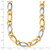 14k Two-Tone Polished 7.3mm Fancy Oval and Round Link 17.5 inch Necklace