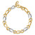 14k Two-Tone Polished 7.3mm Fancy Oval and Round Link 7.25 inch Bracelet
