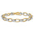 14k Two-tone Polished 7mm Fancy Oval Chain 7.5 inch Bracelet