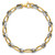 14k Two-tone Polished 7mm Fancy Oval Chain 7.5 inch Bracelet