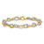 14k Two-tone Polished 7mm Oval Link 7.25 inch Bracelet