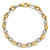 14k Two-tone Polished 7mm Oval Link 7.25 inch Bracelet