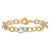 14k Two-tone Polished 9.75mm Fancy Circle Cable Chain 7.5 inch Bracelet