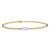 14K Two-tone Polished and Diamond-cut 3-Station 9 inch Anklet Plus 1 inch Extender