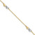 14k Two-tone Polished and Diamond-cut Double Hearts 3-Station 9 inch Anklet Plus 1 inch Extender