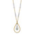 14K Two-tone Polished and Diamond-cut Teardrop and Bar 17 inch Necklace