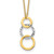 14k Two-tone Polished and Textured 3-Circle Dangle 17 inch Necklace