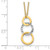 14k Two-tone Polished and Textured 3-Circle Dangle 17 inch Necklace