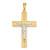 14K Two-tone Polished and Textured Crucifix Pendant - C4-7A109652-1663