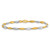 14k Two-tone Polished and Textured Fancy Marquise-shaped Link 7.5 inch Bracelet