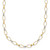 14k Two-tone Polished and Twisted Fancy Oval Links and Faceted Beads 18 inch Necklace