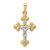 14k Two-tone Polished Budded INRI Crucifix Pendant