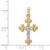 14k Two-tone Polished Budded INRI Crucifix Pendant