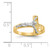 14k Two-tone Polished Crucifix Ring
