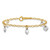 14k Two-tone Polished Dangle Heart Baby Bracelet