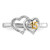 14K Two-tone Polished Diamond Quinceanera Double Heart Ring