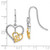 14K Two-tone Polished Diamond Quinceanera Heart Dangle Earrings