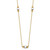 14K Two-Tone Polished Diamond-cut and Square Bead 5-Station 16 inch Necklace Plus 2 inch Extender