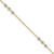 14K Two-tone Polished Diamond-cut Beaded 4-Station 9 inch Anklet Plus 1 inch Extender