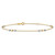 14K Two-tone Polished Diamond-cut Beaded 4-Station 9 inch Anklet Plus 1 inch Extender
