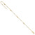 14k Two-tone Polished Diamond-cut Beads and Bows 9 inch Anklet Plus 1 inch Extender