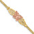 14K Two-tone Polished Diamond-cut Butterfly with Filigree and Bismark Chain 7 inch Bracelet