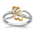 14k Two-tone Polished Double Heart Diamond Ring - RM-A881FC6E-1248