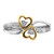 14k Two-tone Polished Double Heart Diamond Ring - RM-A881FC6E-1248