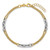 14K Two-Tone Polished Fancy Oval Link and Double Strand Chain 7.25 inch with 1 inch extension Bracelet