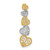 14K Two-tone Polished Filigree Vertical Hearts Chain Slide