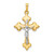 14k Two-tone Polished Fleur de Lis INRI Crucifix Pendant - XR-31F84579-6718