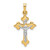 14k Two-tone Polished Fleur de Lis INRI Crucifix Pendant - XR-C2120D6C-9118