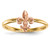 14k Two-tone Polished Fleur de Lis Ring