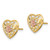 14K Two-tone Polished Floral in Heart Post Earrings