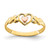 14k Two-Tone Polished Hearts Ring