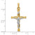 14k Two-tone Polished Hollow INRI Crucifix Twisted Cross Pendant