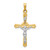 14K Two-tone Polished Inri Crucifix Pendant - XR-D0BA47D3-2649