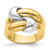 14K Two-Tone Polished Knot Dome Band