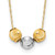 14K Two-tone Polished Laser-cut Beads 17 inch Necklace