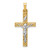 14k Two-tone Polished Lattice Textured INRI Crucifix Pendant