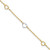 14K Two-tone Polished Open Hearts 5-Station 9 inch Anklet Plus 1 inch Extender